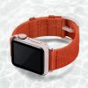 AW-orange-tide-recycled-ocean-plastic-band-40mm-case-on-left-with-aluminium-rose-gold-adaptors