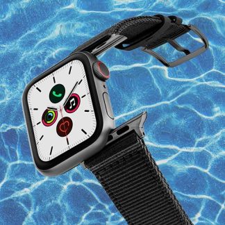 Apple-watch-black-tide-band-recicled-ocean-plastic-44mm-flying