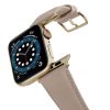 Bisque-Apple-watch-vegan-leather-band-flying-view-STAINLESS-GOLD-CASE