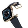 Blue-Cider-Apple-watch-vegan-leather-band-flying-view-stainless-gold-case