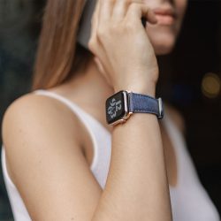 Recycled-Blue-cotton-apple-watch-band-for-her-summer-mood