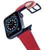 Recycled-Red-Apple-watch-vegan-leather-band-flying-view_alluminium_Blue_Case
