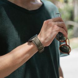 Recycled-green-cotton-apple-watch-band-for-him-traveller-mood