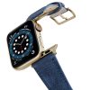 Recycled-Blue-cotton-Apple-watch-band-stainless-gold-case-flying-mode