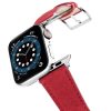 Recycled-Red-cotton-apple-watch-band-stainless-steel-case-flying-mode