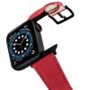 Recycled-Red-cotton-apple-watch-band-stainless-black-case-flying-mode
